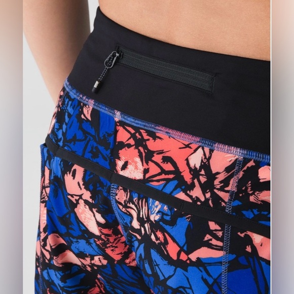 Lululemon Speed Short in Paint Storm Harbor Blue Multi / Black - Picture 4 of 8